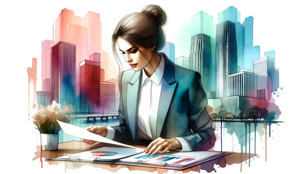 Mujer professional buscando seguro de vida